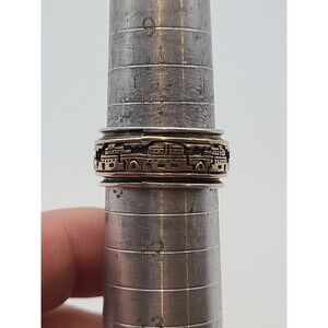 J Yazzie, Navajo Silversmith, For M.m. Rogers 14k And Sterling Pueblo Story Ring